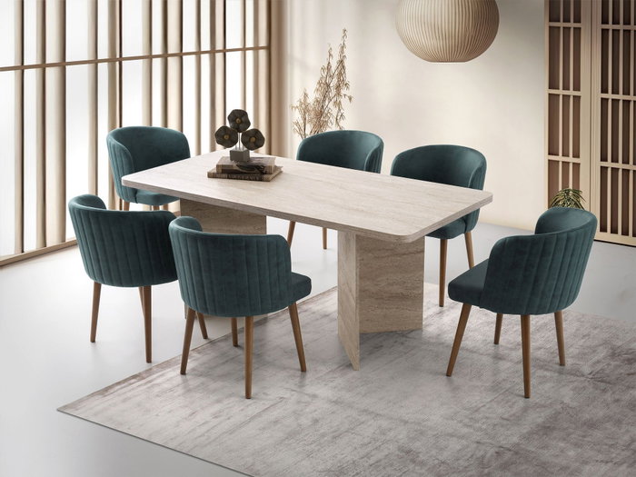 Hanah Home Mesa de Comedor Loft - 2931 en Travertino Hanah Home Mesa de Comedor Loft - 2931 en Travertino